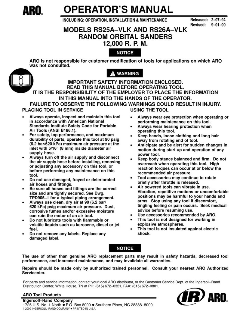 ARO RS25A–VLK Operator's manual