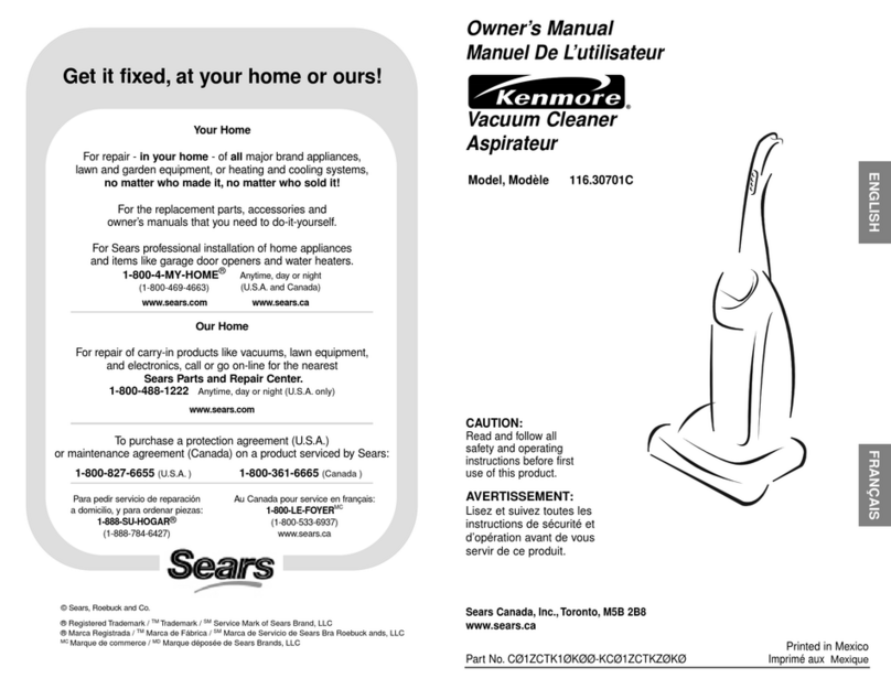 Kenmore 116.30701C User manual