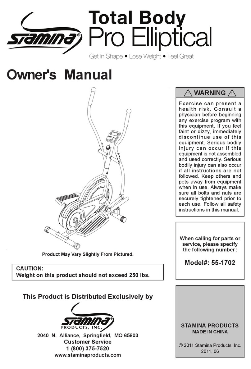 Stamina Total Body Pro Elliptical 55-1702 User manual