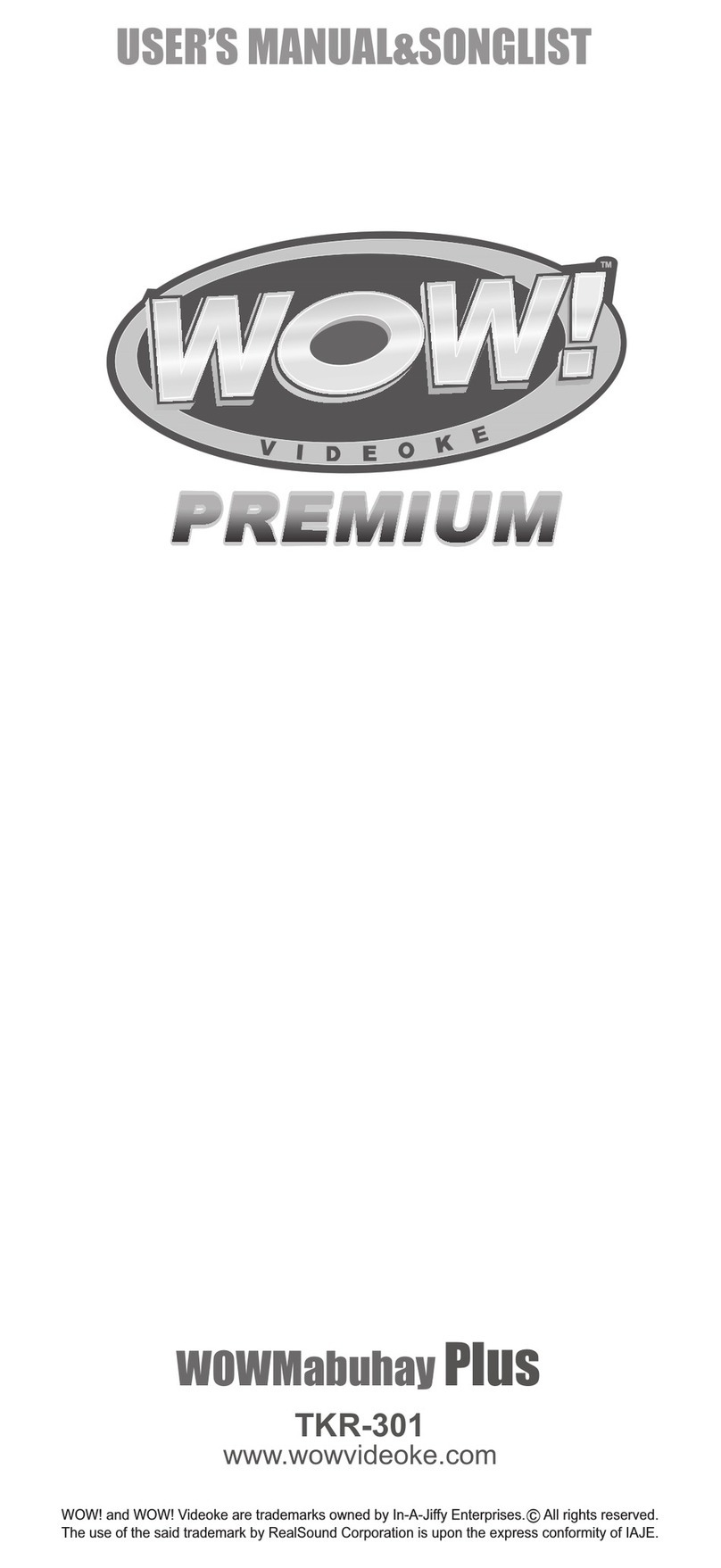 Wow Mabuhay Plus TKR-301 user manual