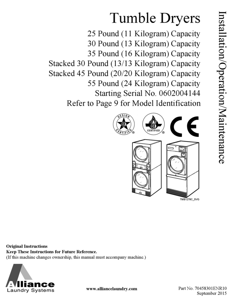 Alliance Laundry Systems CHD25G2-CA025L Installation operation & maintenance