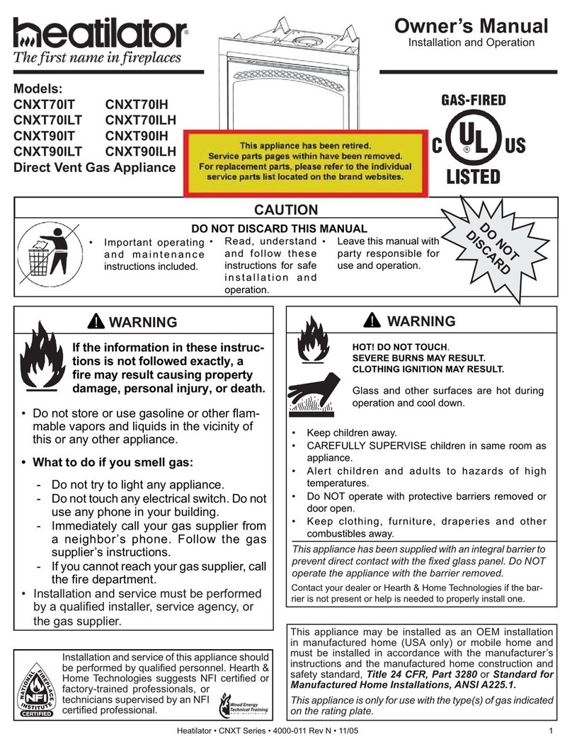 Heatilator CNXT70IT User manual