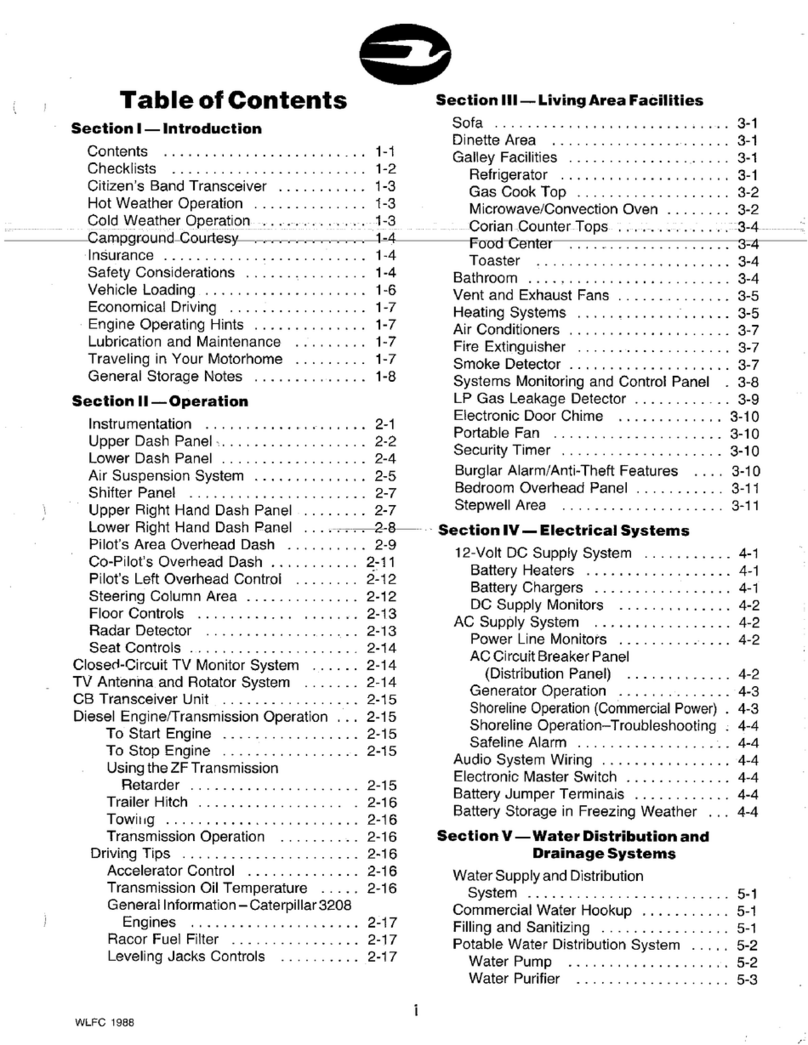 Wanderlodge WLFC 1988 owner's manual