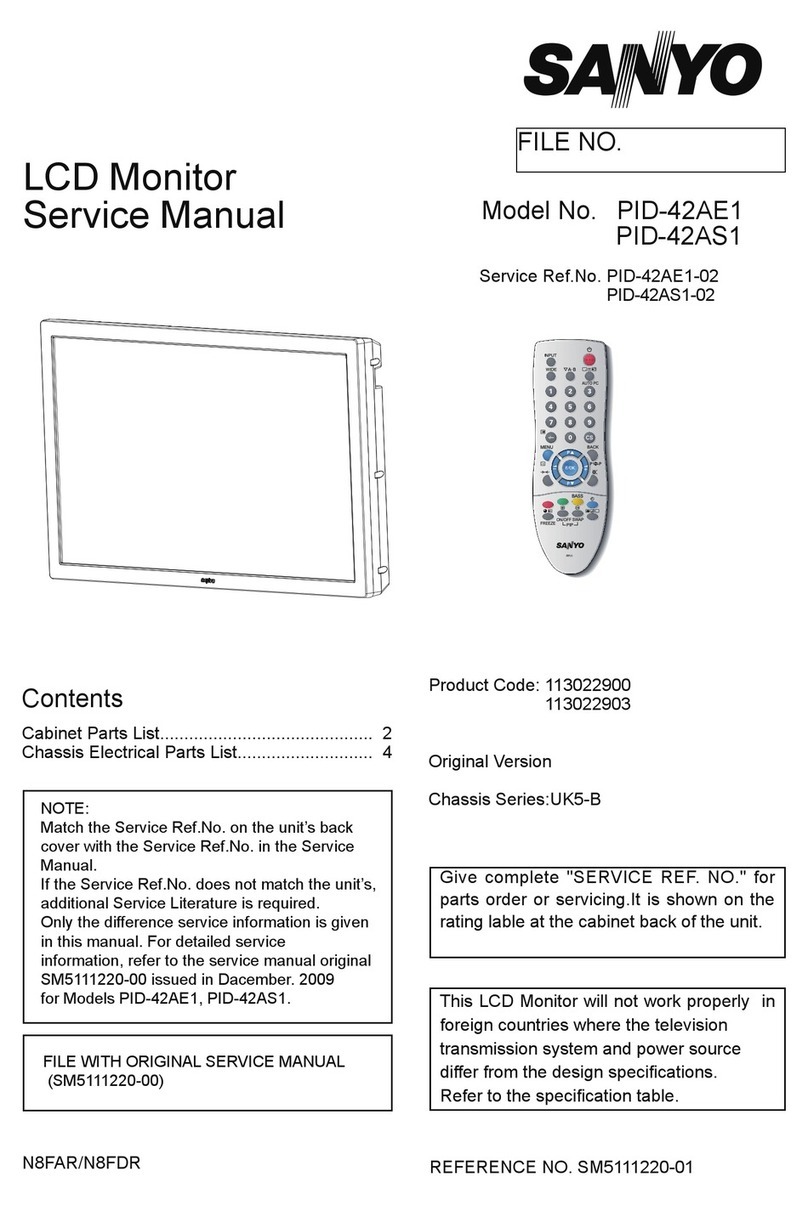 Sanyo PID-42AE1 - 16:9 User manual Sanyo PID-42AE1 - 16:9 User manual