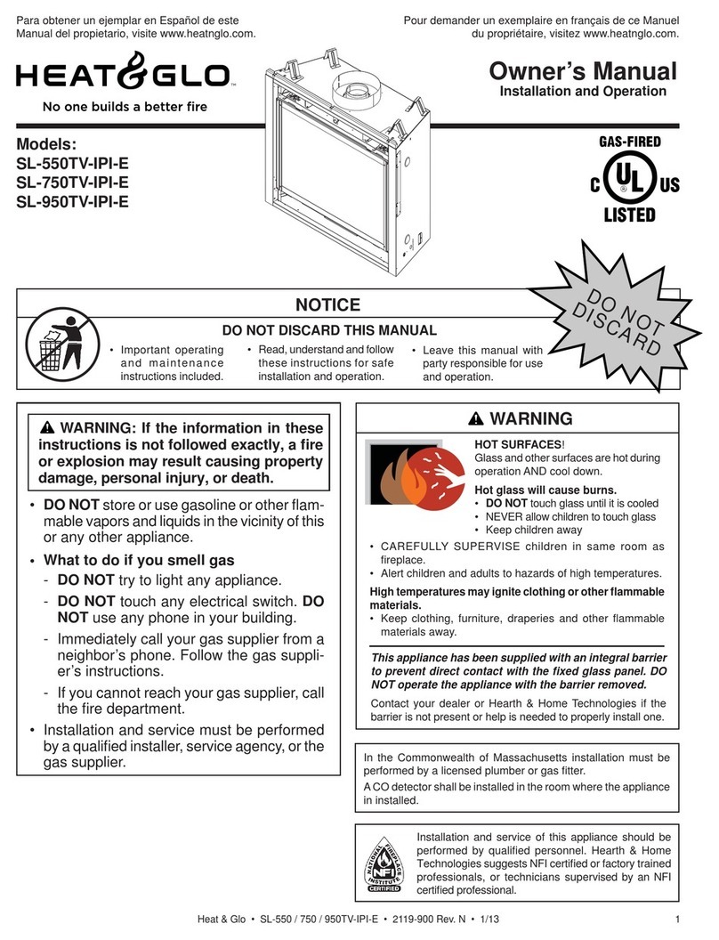 Heat & Glo SL-550TV-IPI-E owner's manual