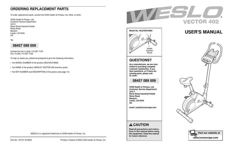 ICON Health & Fitness WESLO VECTOR 402 user manual