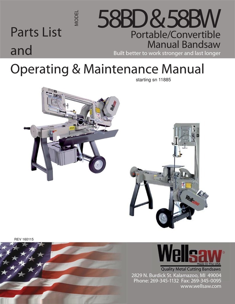 Wellsaw 58BD operating & maintenance manual