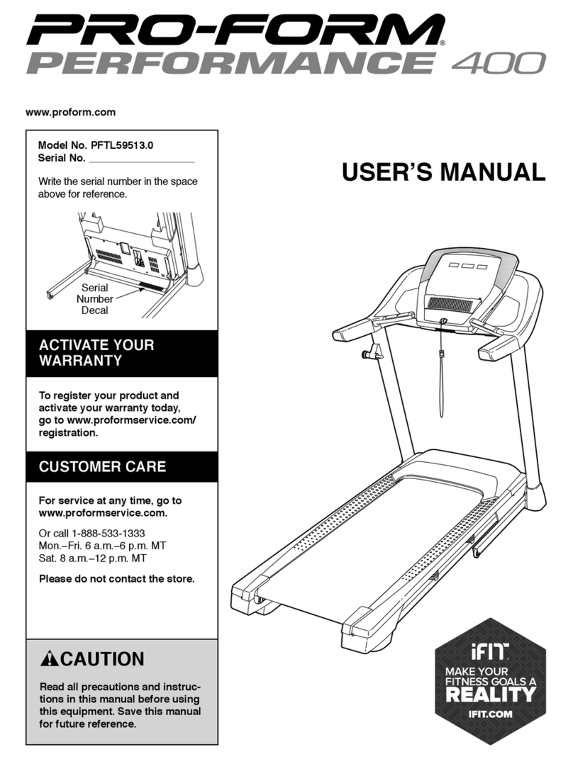 Pro-Form PERFORMANCE 400 User manual