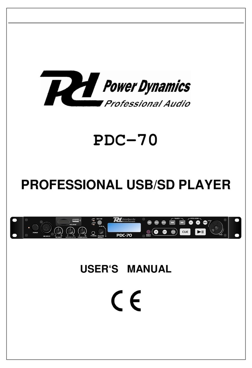 Power Dynamics PDC-70 User manual