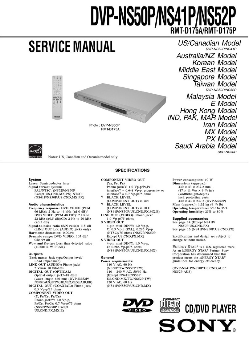 Sony DVP-NS50P Service manual