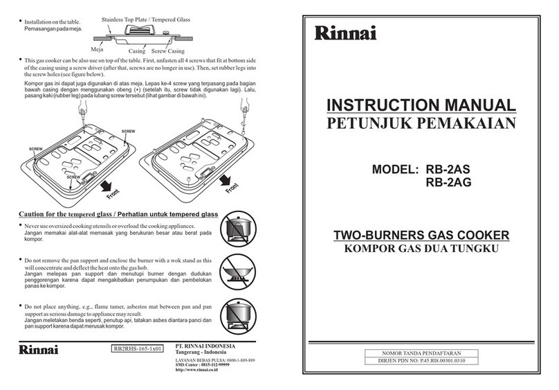 Rinnai RB-2AS instruction manual