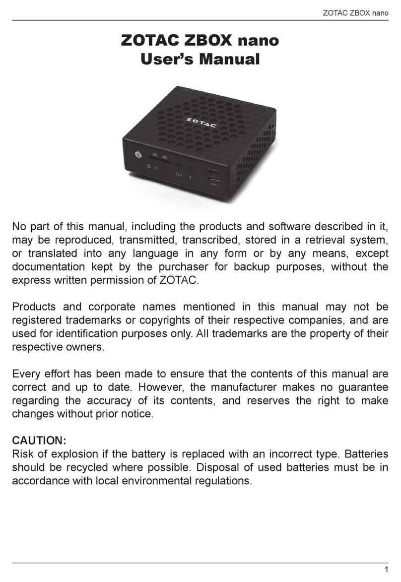 Zotac ZBOX NANO User manual