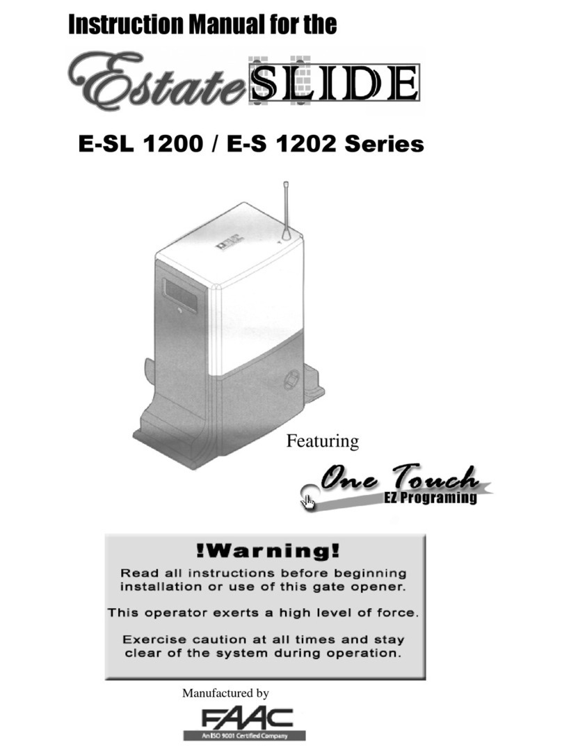 FAAC Estate Slide E-SL 1200 Series instruction manual