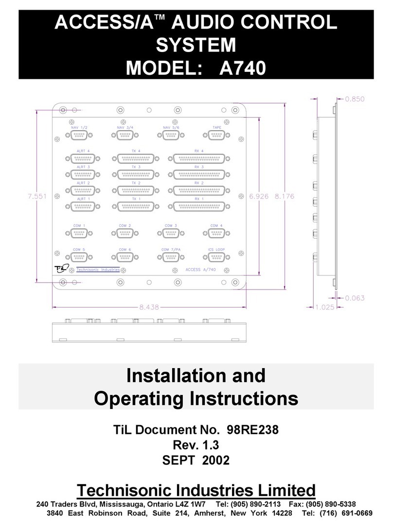 Technisonic Industries Limited ACCESS/A A740 Installation and operating instructions
