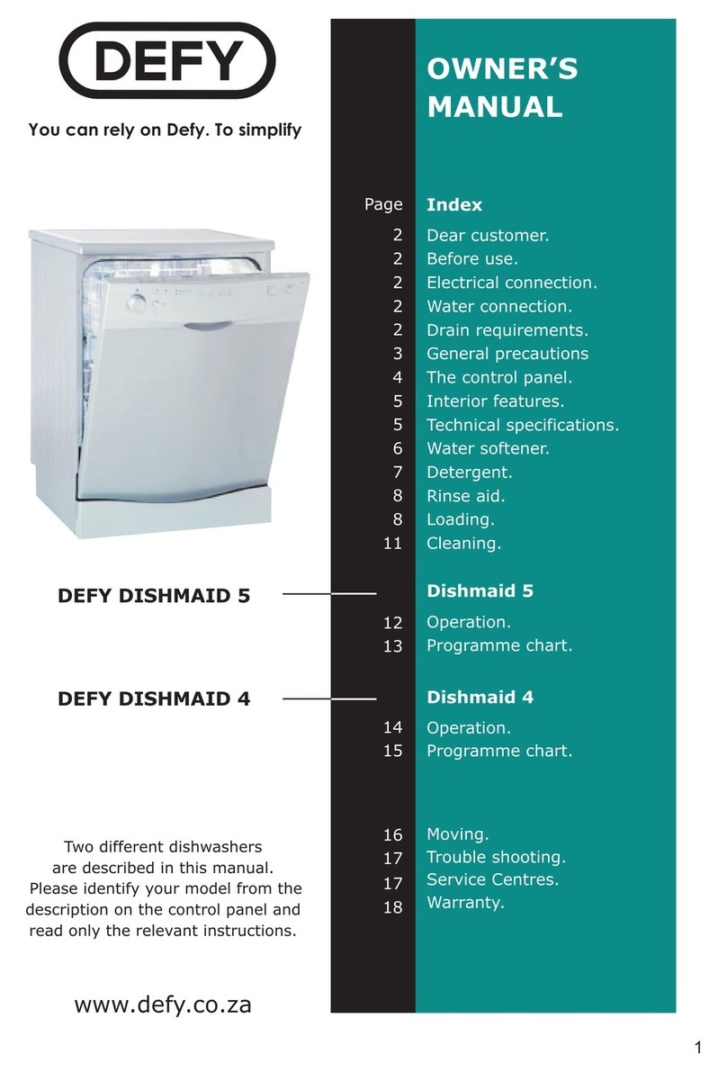 Defy dishmaid 5 owner's manual