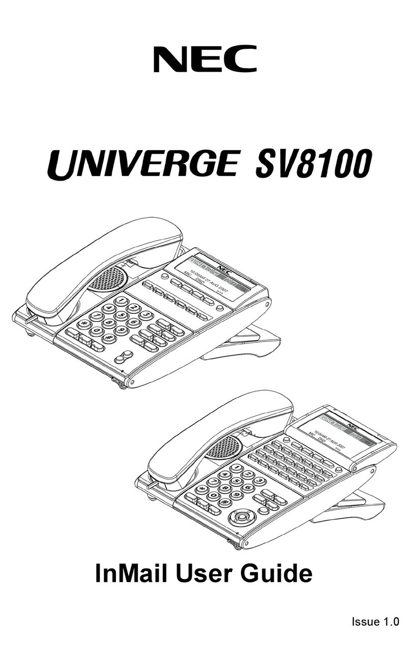 NEC Univerge SV8100 User manual