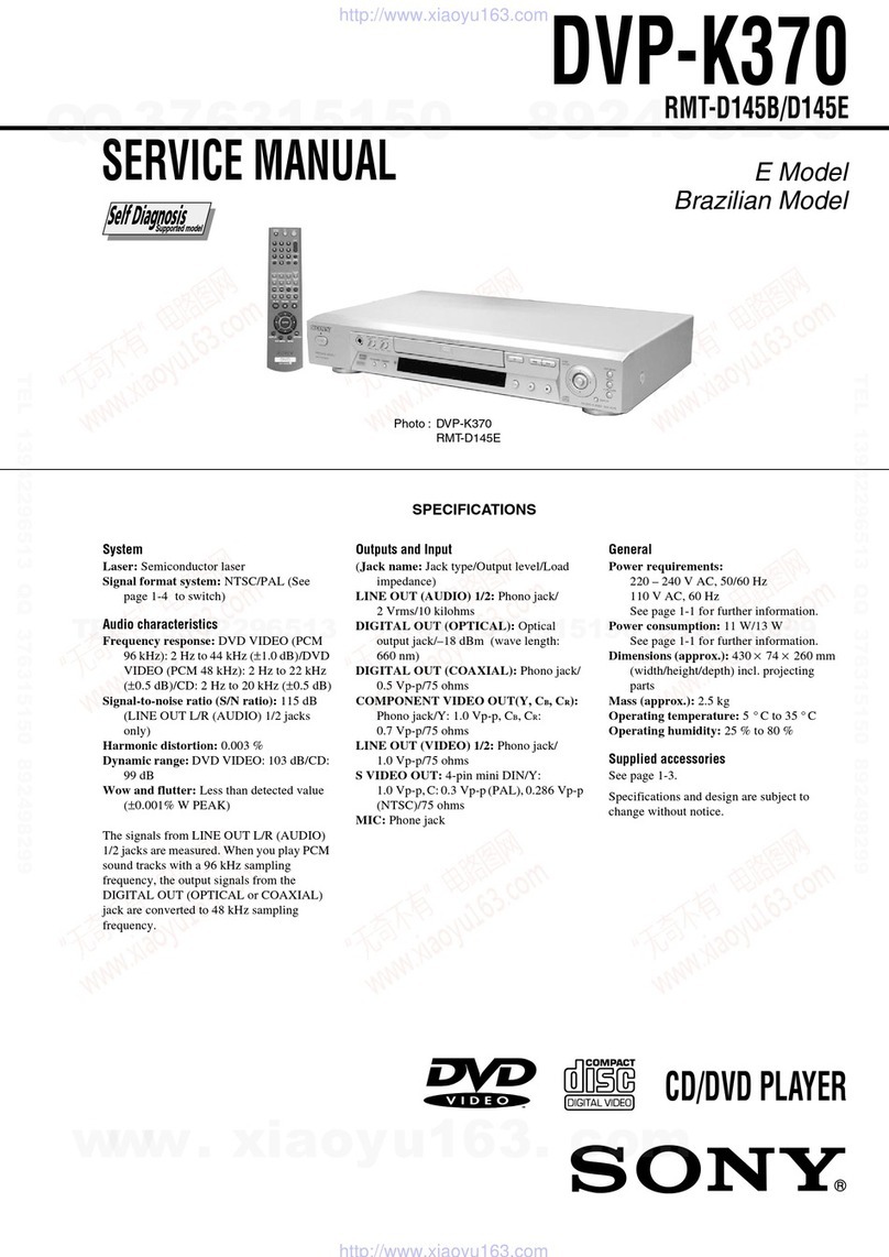 Sony DVP-K370 User manual Sony DVP-K370 User manual