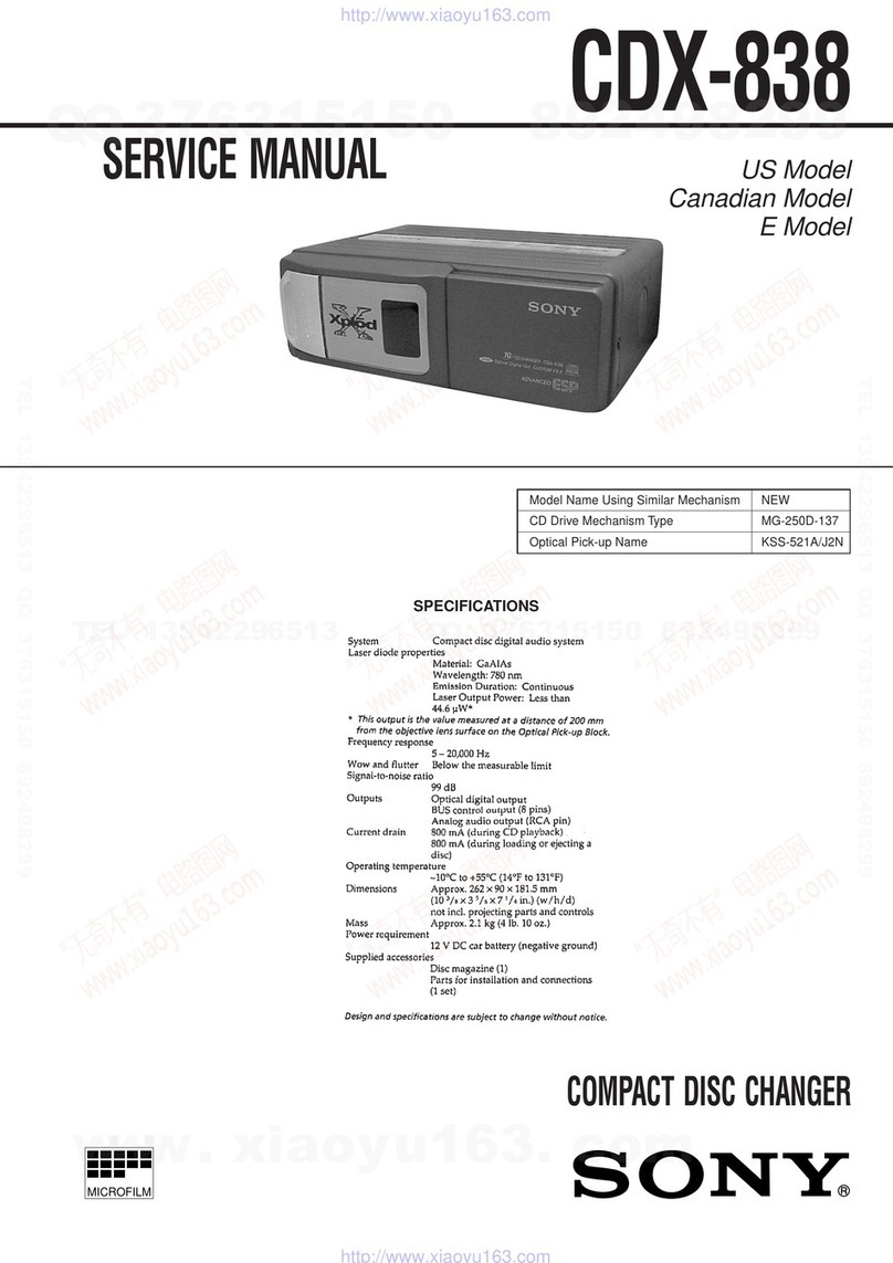 Sony CDX-838 - Compact Disc Changer System User manual