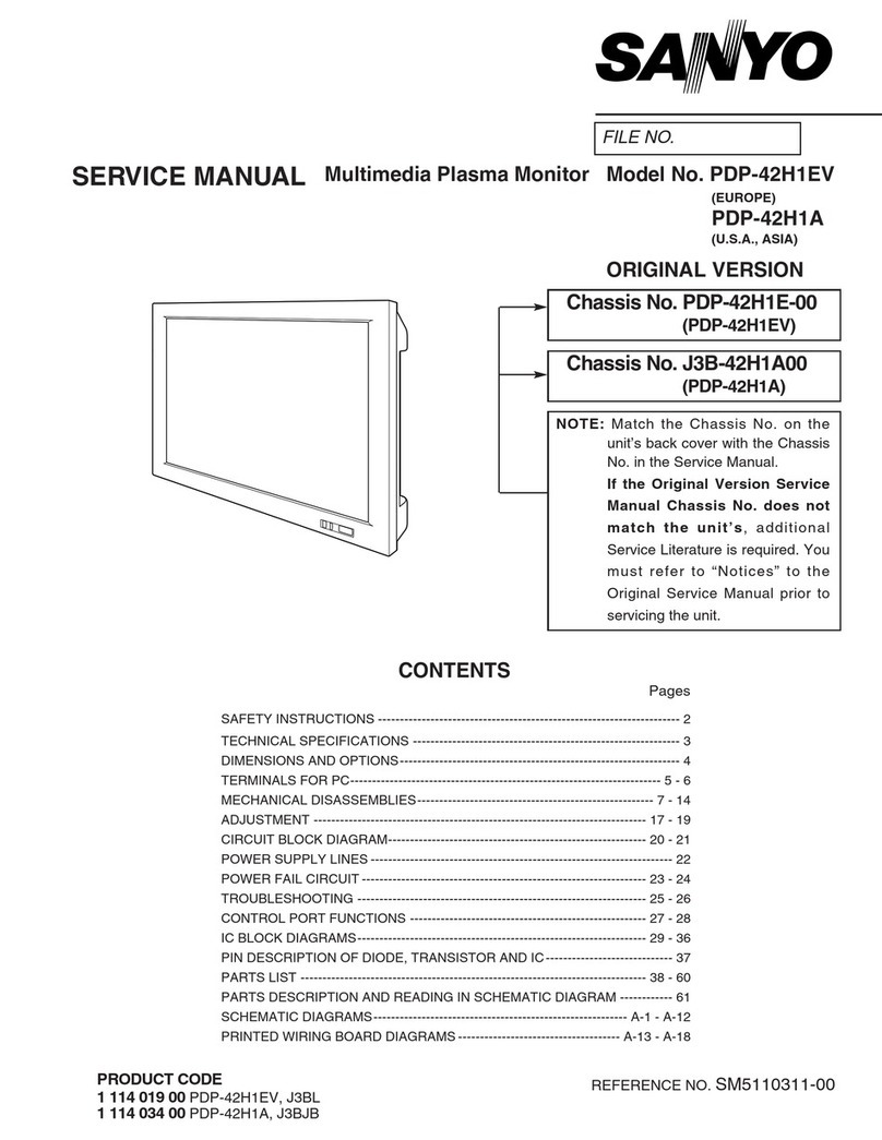 Sanyo PDP-42H1EV User manual
