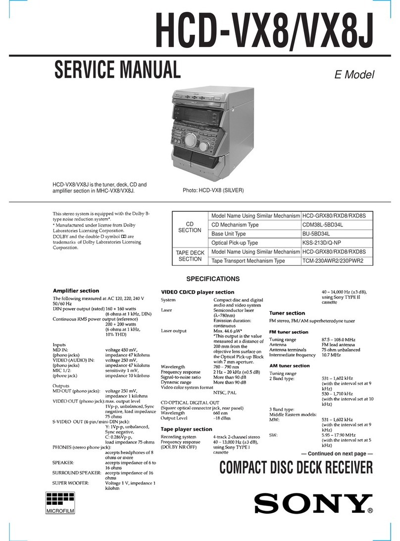 Sony HCD-VX8 User manual