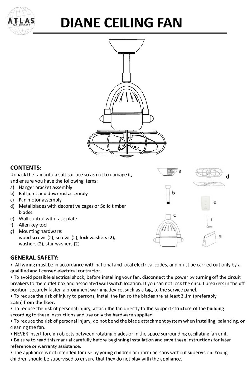 Atlas fan company DIANE owner's manual