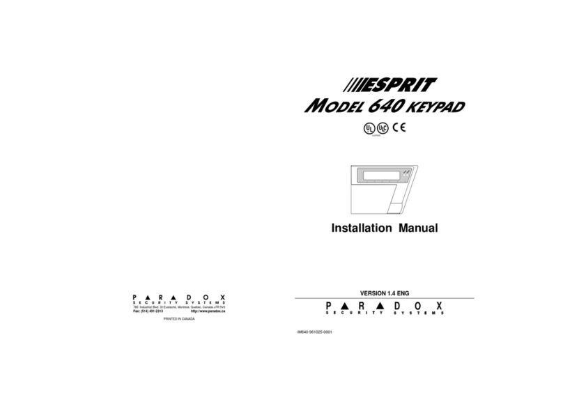 Paradox Esprit 640 User manual