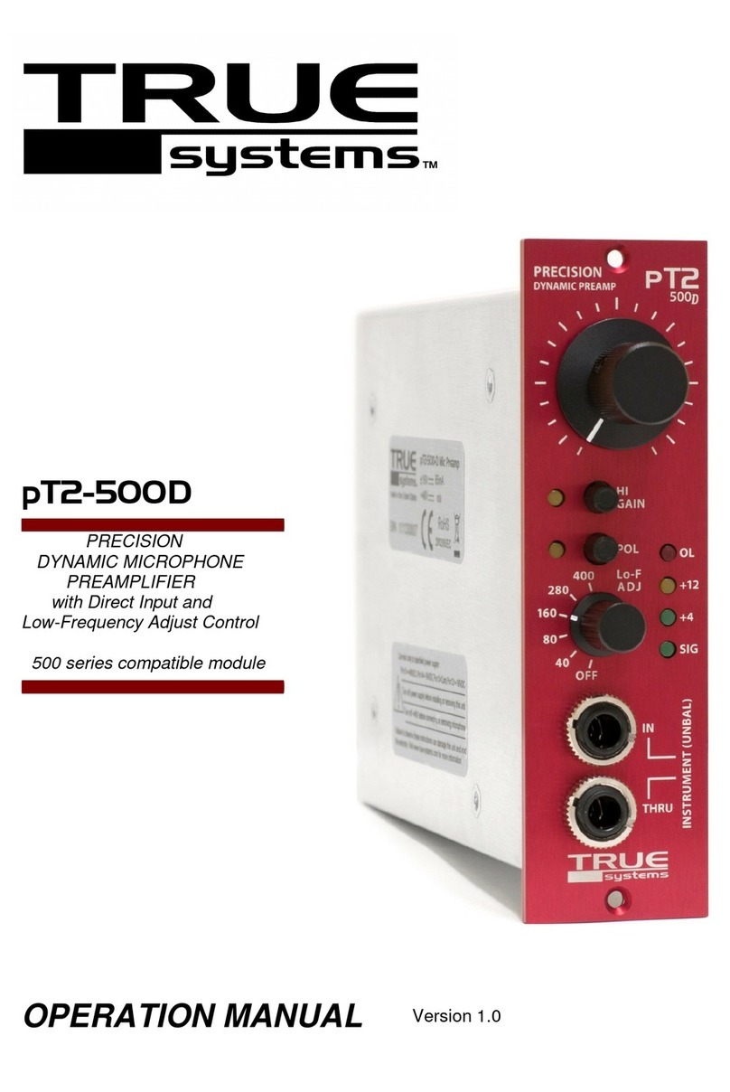 True Systems pT2-500D Operation manual