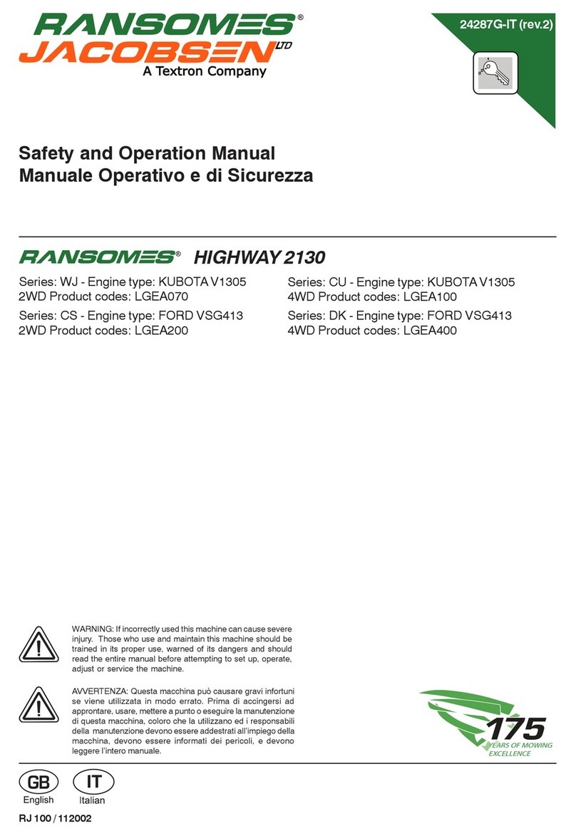 Ransomes HIGHWAY 2130 Safety and operation manual