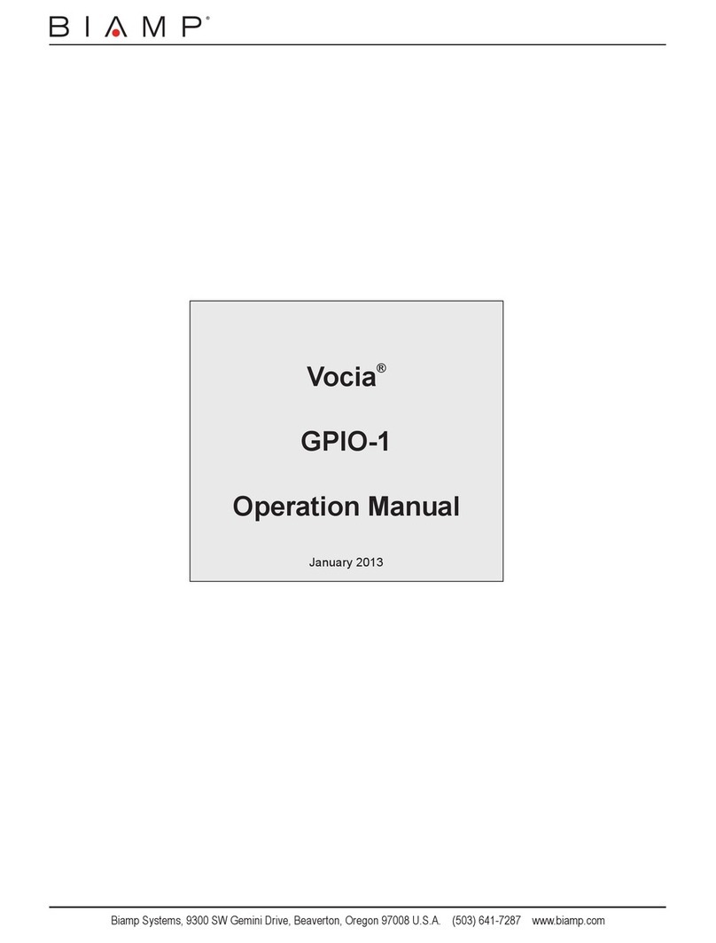 Biamp Vocia GPIO-1 Operation manual
