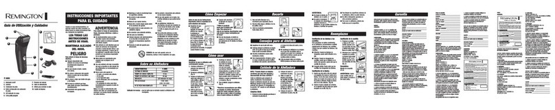 Remington F3800 Use and care guide
