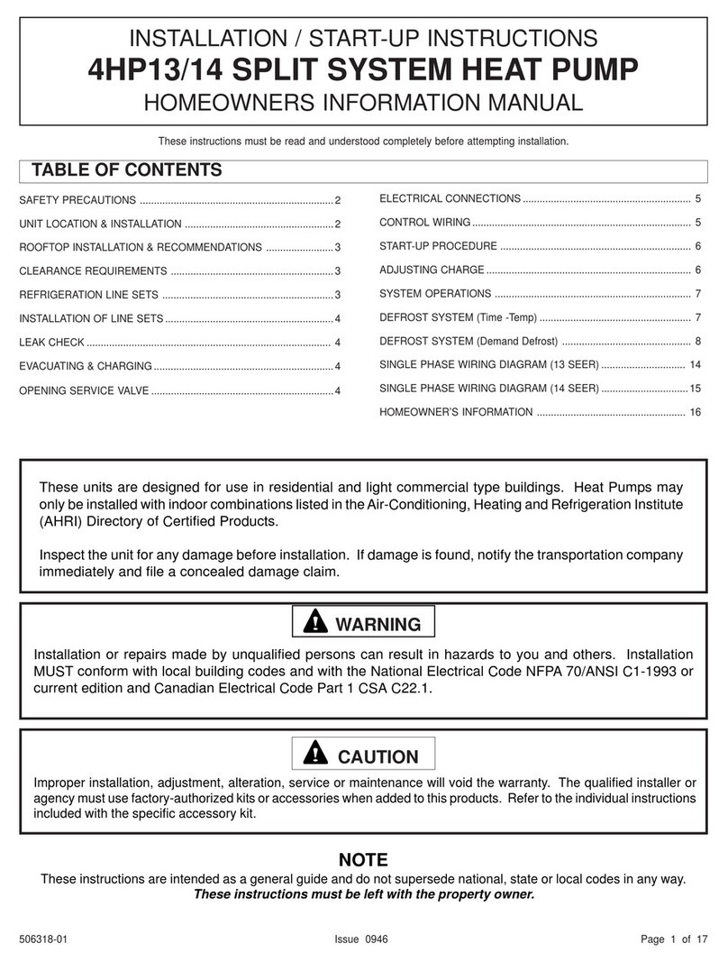 Armstrong Air Conditioning 4HP13 Installation & start-up instructions