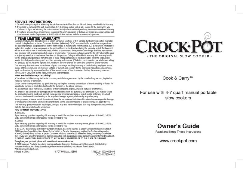 Crock-Pot Cook & Carry owner's guide