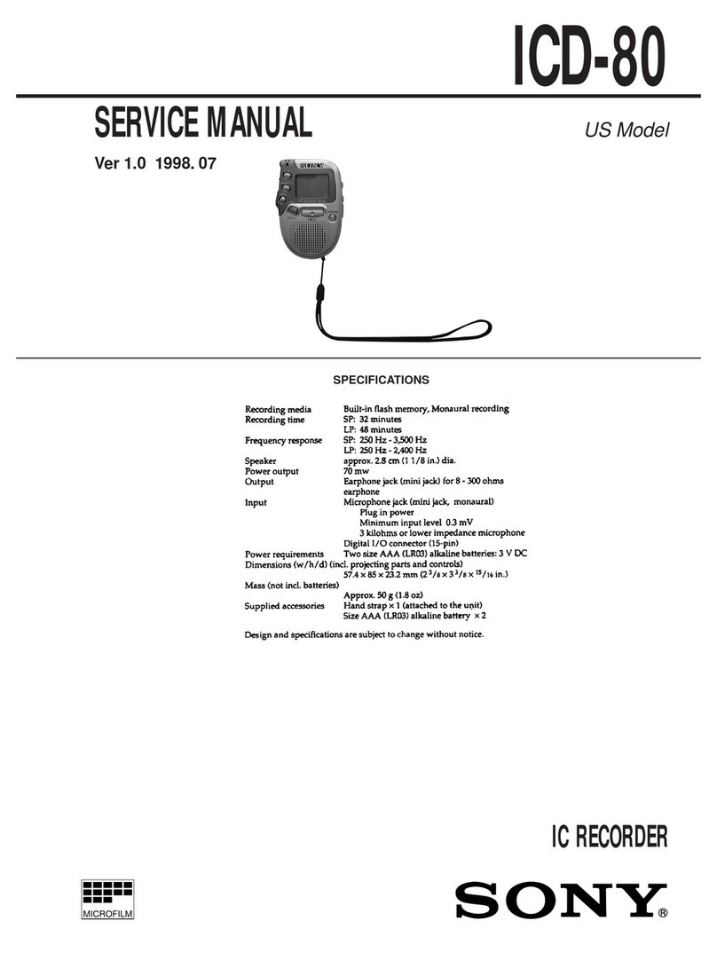 Sony ICD-80 - Ic Recorder User manual Sony ICD-80 - Ic Recorder User manual