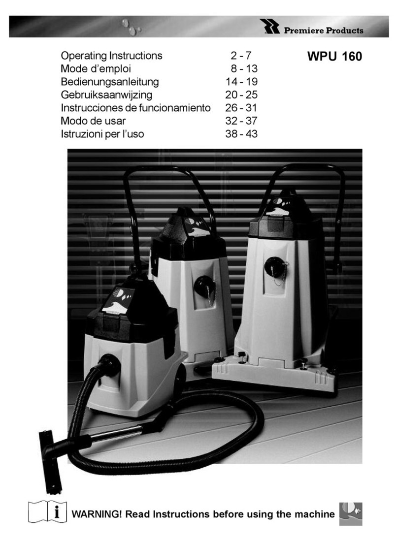 Premiere Products WPU 160 operating instructions
