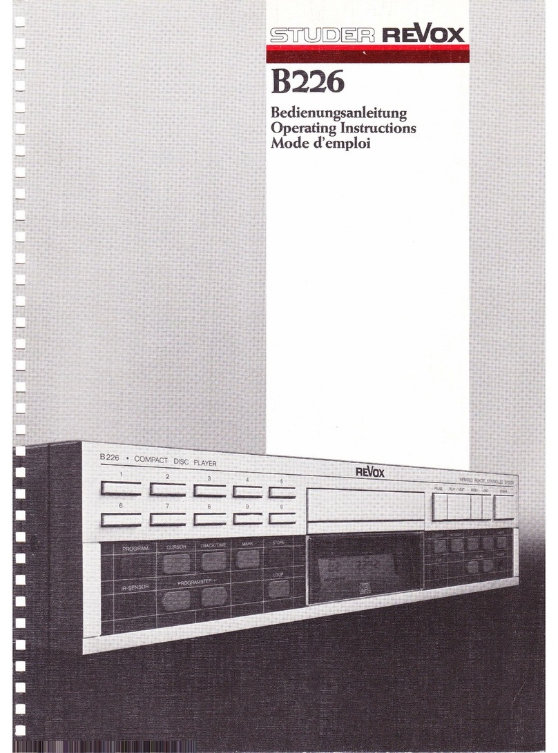 Studer Revox B226 User manual