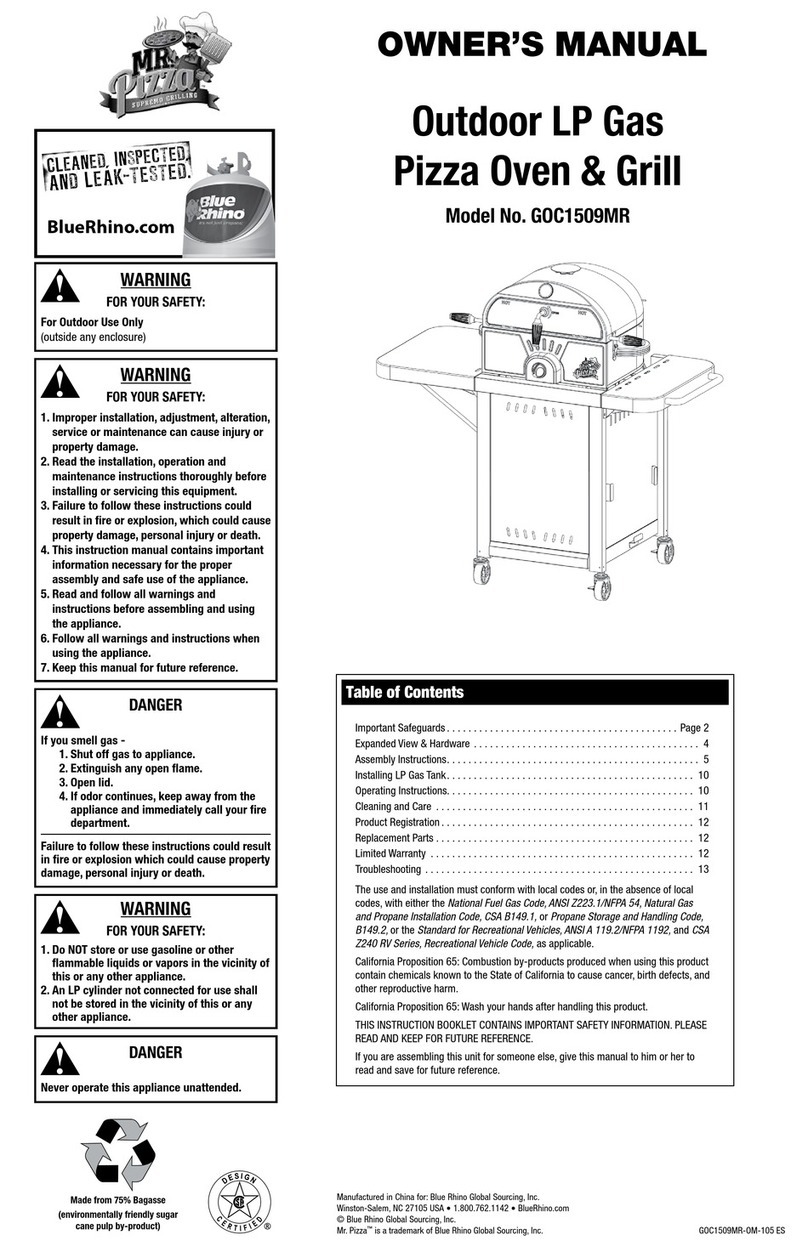 BlueRhino Mr. Pizza GOC1509MR owner's manual BlueRhino Mr. Pizza GOC1509MR owner's manual