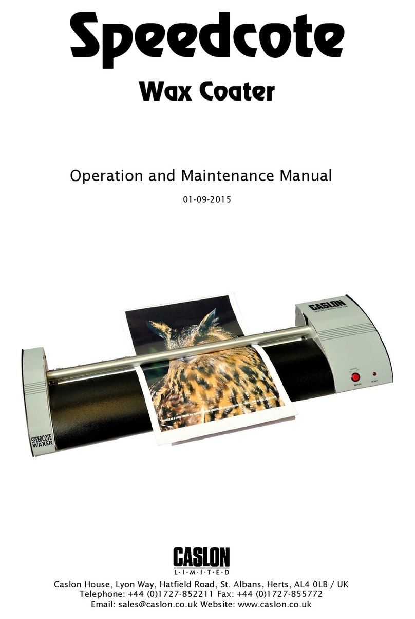 Caslon speedcote Operation and maintenance manual