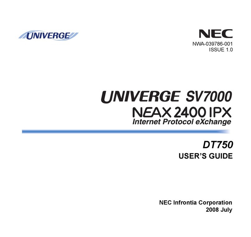 NEC UNIVERGE SV7000 user guide
