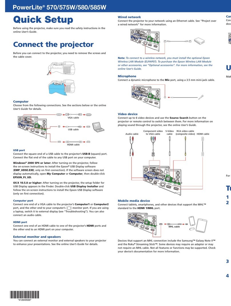 Epson PowerLite 570 Specification sheet
