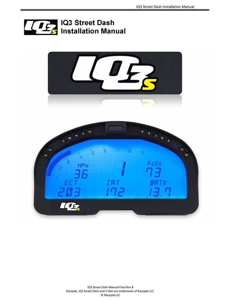 Racepak IQ3 Drag Dash installation manual