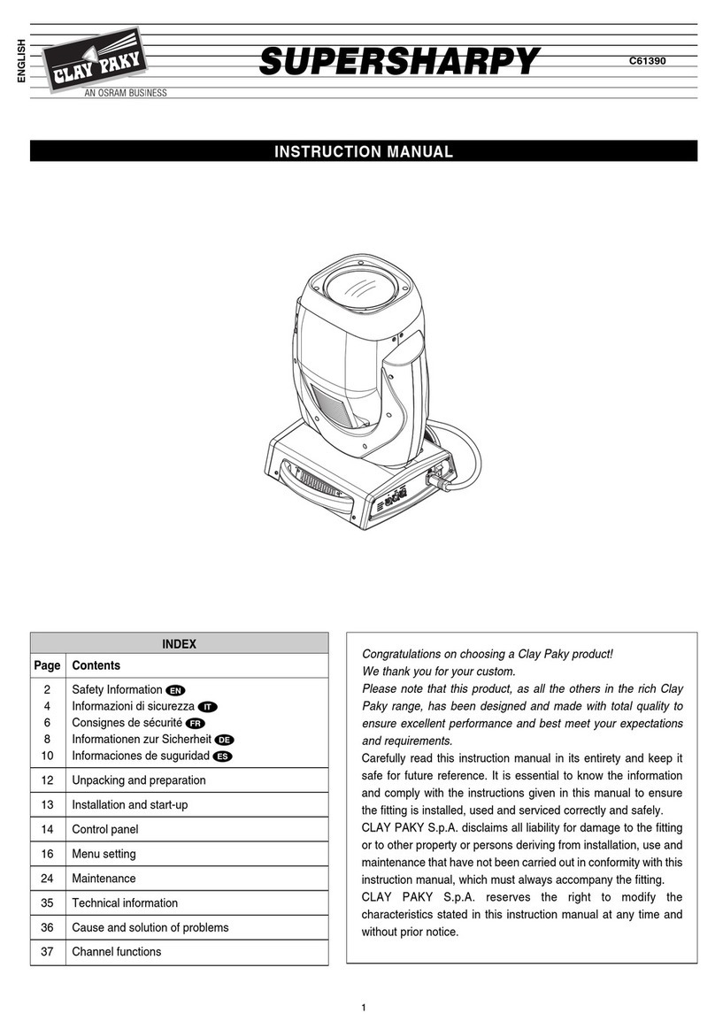 Claypaky supersharpy instruction manual
