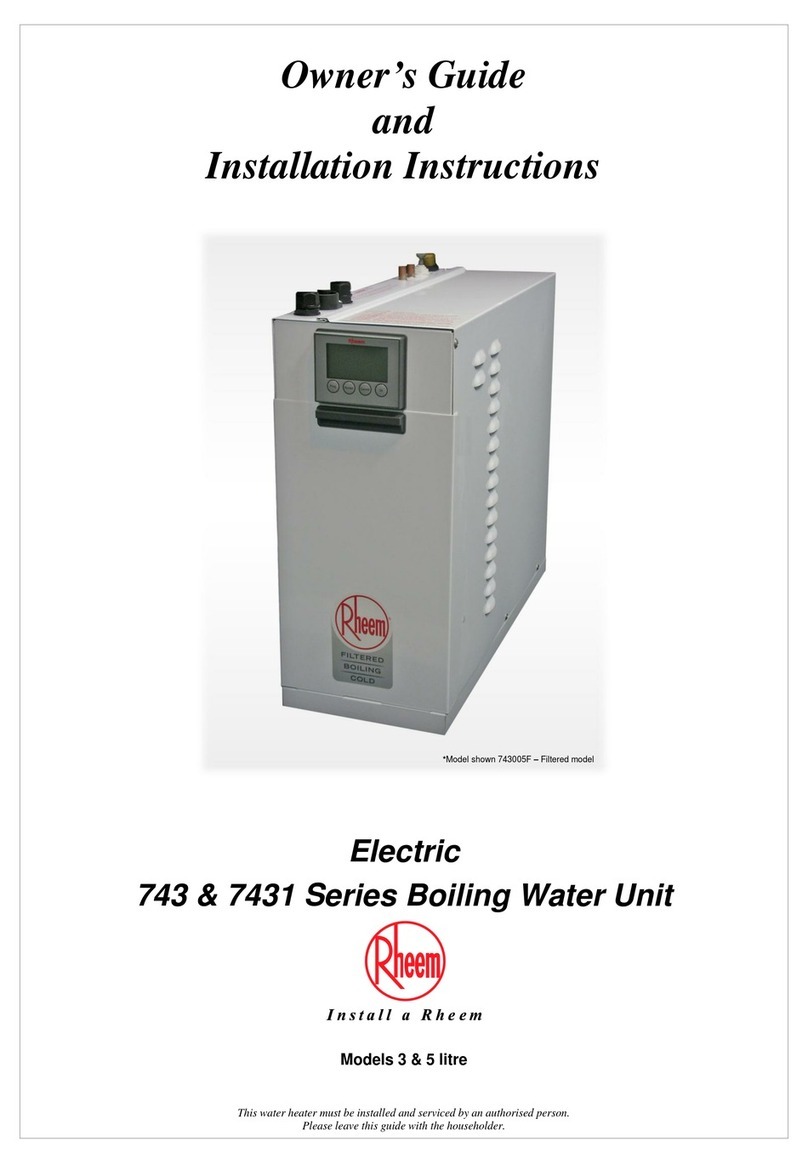 Rheem 743 series Owner's guide and installation instructions