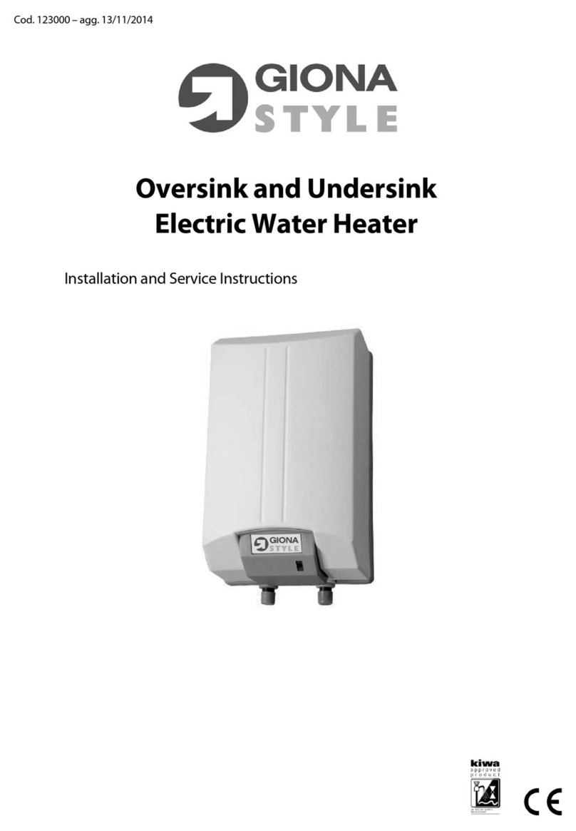 Giona Style 10L 2kW Oversink Installation and service instructions
