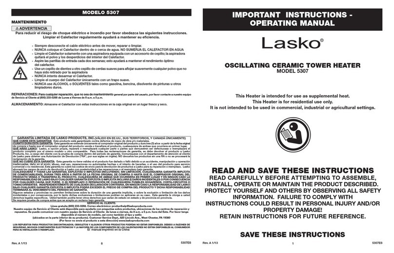 Lasco 5307 operating manual