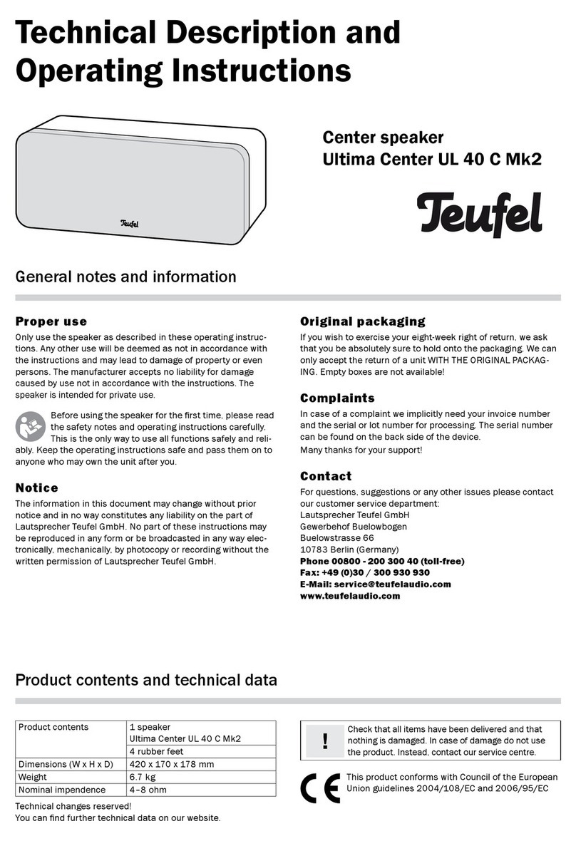 Teufel Ultima Center UL 40 C Mk2 operating instructions