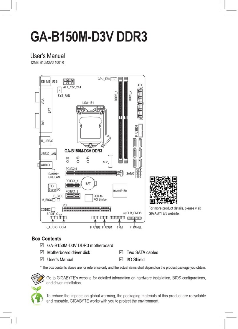 Gigabyte GA-B150M-D3V DDR3 user manual