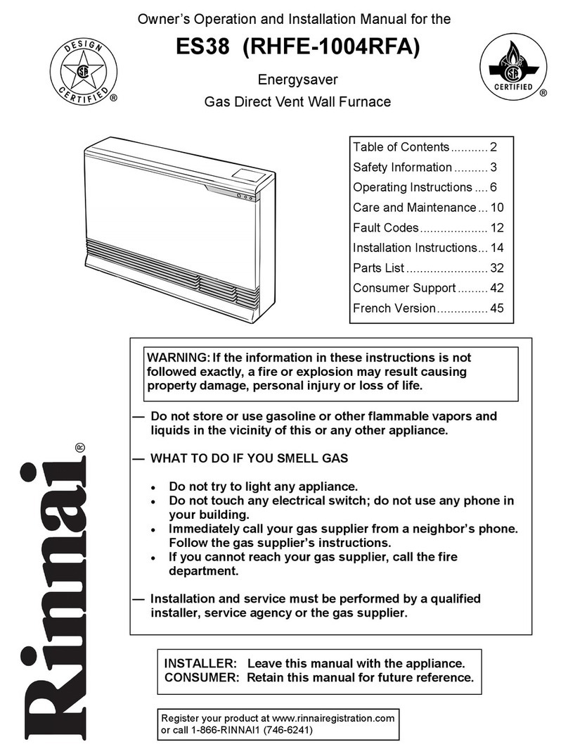 Rinnai ES38 RHFE-1004RFA OWNER'S OPERATION AND INSTALLATION MANUAL