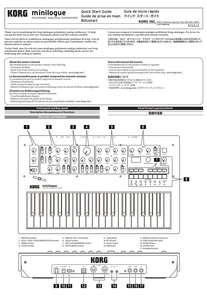 Korg minilogue quick start guide