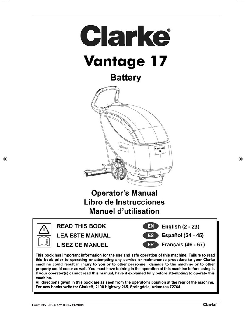 Clarke Vantage 17 Battery Operator's manual