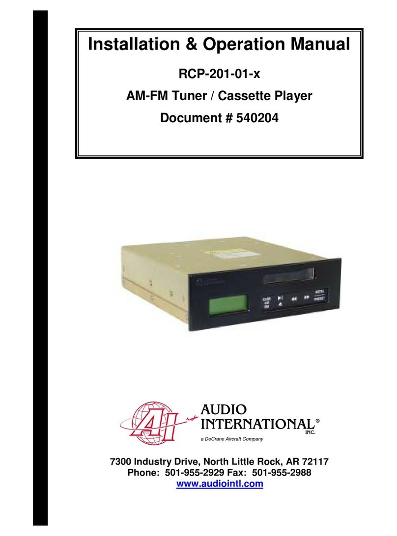 Audio international RCP-201-01-1 Nstallation & operation manual